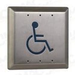 Camden CM-451WT 4-1/2" Square Push Plate Switch, Concealed Screws, Blank Facelplate, SPDT, Bright Stainless Steel, Boot and Water Tight Coating