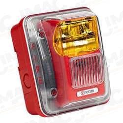 Potter Amseco CSLP-24WAW-WP Outdoor Amber Lens Strobe, LP Enclosure, Off-White Body