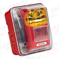 Potter Amseco CHSLP-24WAW-WP Outdoor Amber Lens Horn Strobe, LP Version, Off-White Body