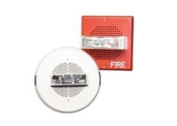 Cooper Wheelock E90H-24MCCH-FR High Fidelity Speaker Strobe, Red, Ceiling Mount, FIRE Lettering, High Intensity Candela