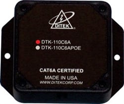Ditek DTK-110C6A Gigabit Ethernet Surge Protector, 110 Punch Down In/Out, 0-12V