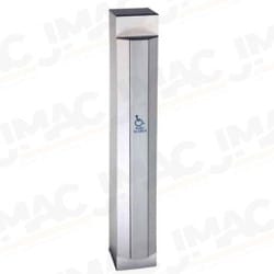 Security Door Controls BPG6PV Bollard Post, 42" Surface Mount, 6" Square Post, Touch Panel Prep, Aluminum Finish