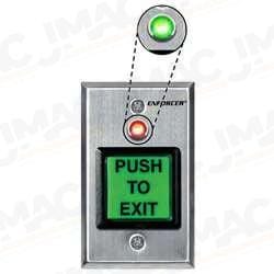 Seco-Larm SD-7623-GSTQ Illuminated Request-to-Exit Plate, Dual-Color LED and Timer