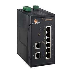 EtherWAN EX46180-00B Hardened Web-Smart 8-Port 10/100BASE-TX PoE+ Ethernet Switch