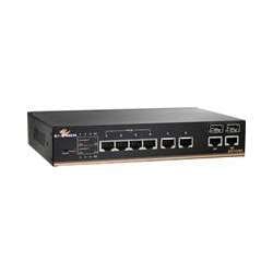 EtherWAN EX74262-0VT 6-Port 10/100BASE-TX + 2-Port Gigabit SFP DDM Combo Hardened Managed Ethernet Switch, 30W (4-Port 802.3af + 30W)