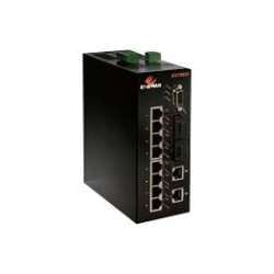 EtherWAN EX78802-03B-T 8-Port 10/100BASE-TX PoE + 2-Port (SC, 550m) Gigabit Hardened Managed Ethernet Switch, 4 Ports IEEE802.3at & 4 Ports IEEE802.3af PoE