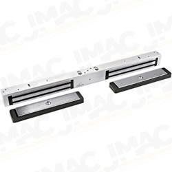 Dynalock 2282-US26 Slim Line Holding Force Electromagnetic Lock, 1200lbs, Double Outswinging Door, Double Coil, Bright Chrome