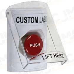 STI SS-2324 Stopper Station with Stopper Station Shield, Custom Lettering, White Housing