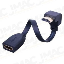 Vanco 233106X Super Flex Right Angle Flat Bottom HDMI High Speed Male to Female Cable, 6" Length