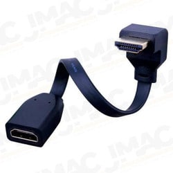 Vanco 233306X Super Flex Right Angle Flat Top HDMI High Speed Male to Female Cable, 6" Length