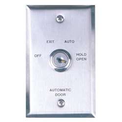 Camden CM-18022 Automatic Operator Control Key Switch, Single-Gang Stainless Steel Faceplate, 3 Position Switch, Maintained, Off/Auto/Hold Open Camden CM-18022 Automatic Operator Control Key Switch, Single-Gang Stainless Steel Faceplate, 3 Position Switch, Maintained, Off/Auto/Hold Open