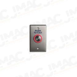 Camden CM-96008 Illuminated Piezoelectric Push/Exit Switch, Single Gang, PUSH TO LOCK, Bright Stainless Steel
