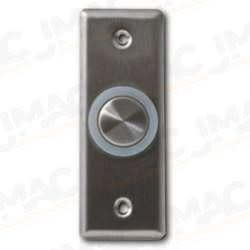 Camden CM-9610 Illuminated Piezoelectric Push/Exit Switch, Narrow, Blank Faceplate, Bright Stainless Steel
