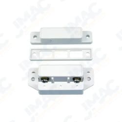 GRI 29A-W Surface Mount Magnetic Reed Switch Set, White, Closed Loop, Standard Gap Up to 1", Top Terminals, Covers