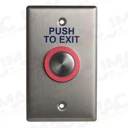 Camden CM-96003 Illuminated Piezoelectric Push/Exit Switch, Single Gang, PUSH TO OPEN, Bright Stainless Steel