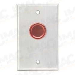 Camden CM-9280 1" Piezoelectric Push/Exit Switch, Single-Gang, Blank Faceplate, Red Button