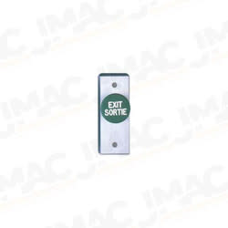 Camden CM-4140-8 1-5/8" Mushroom Red Pushbutton, Aluminum Narrow Faceplate, PUSH TO LOCK, Push/Pull, N/C, Maintained, Brushed Aluminum