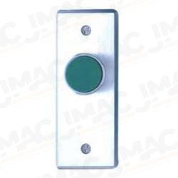 Camden CM-8120-3 Vandal Resistant Extended Push Button, N/O & N/C, Narrow, Momentary, Red Button, PUSH TO OPEN, Brushed Aluminum