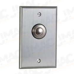 Camden CM-9090-3 Mechanical Vandal Resistant Push/Exit Switch, PUSH TO OPEN, Single Gang, DPDT Maintained, Brushed Aluminum