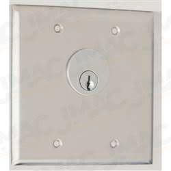 Camden CM-3270-7012 Double Gang One Cylinder Key Switch, Stainless Steel, 1 SPDT Momentary & 1 SPDT Maintained, Red 12V LED