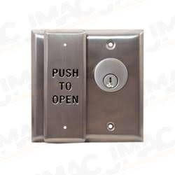 Camden CM-2510-2-SB Double Gang Push Plate/Key Switch, ADA Logo, Satin Brass
