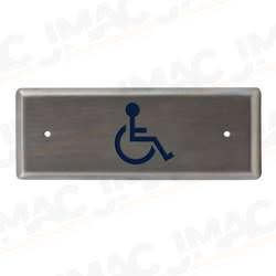 Camden CM-25H-8-PB Narrow Push Plate Switch, Horizontal Mounting, PUSH TO LOCK Lettering, Polished Brass