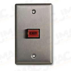 Camden CM-300-LED Rectangular Illuminated Switch, Black Faceplate, SPDT, Momentary, Red Button, Single Gang, LED Bulb