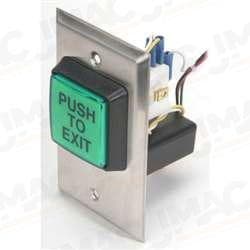 Camden CM-30EE-LED 2" Square Illuminated Push/Exit Switch, Electronic Timer, In-Wall Mounting Box, LED Bulb