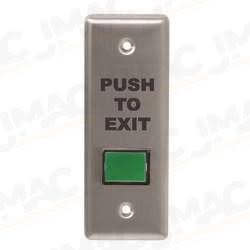 Camden CM-310EESA Rectangular Illuminated Switch, Narrow, PUSH TO EXIT, SPDT Momentary, SALIDA Printed on Green Button, Built-in 30 Second Timer