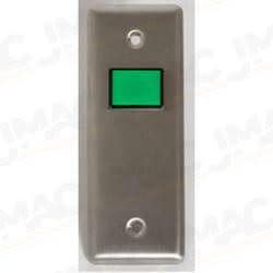 Camden CM-310-LED Rectangular Illuminated Switch, Narrow, Blank Faceplate, SPDT Momentary, Red Button, LED Bulb