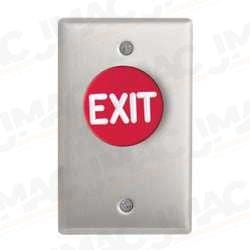 Camden CM-4000R 1-5/8" Mushroom Pushbutton, Aluminum Single Gang Blank Faceplate, Spring Return, N/O, Momentary, Red Button, Brushed Aluminum