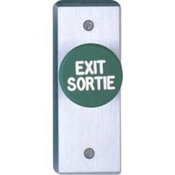 Camden CM-4100R 1-5/8" Mushroom Pushbutton, Aluminum Narrow Blank Faceplate, Spring Return, N/O, Momentary, Red Button, Brushed Aluminum