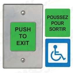 Camden CM-09700C-DUR 2" Piezoelectric Push/Exit Switch, Single-Gang, English and French Labels, Duranodic Finish