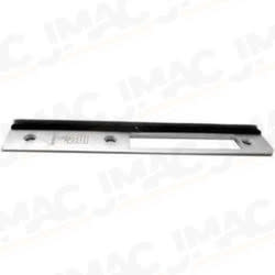 Adams Rite 24-0384-410-628 Door Deadlock Faceplate, Radius, Standard Bolt, Clear Anodized, With Weatherstrip, For MS1850/1950 Series Deadlock