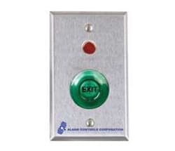 Alarm Controls TS-55G 1-1/2" Green Illuminated Momentary Push Button, 1/2" Red LED, N/O & N/C