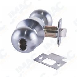 Arrow Lock MK12TA 26D IC Storeroom Knob Lock, T Knob, A Rose, SFIC Prep Less Core, Satin Chrome