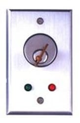 Camden CM-1150-7212 Flush Mount Key Switch, Single Gang, 2 SPDT Momentary, Red & Green 12V LEDs, Brushed Aluminum