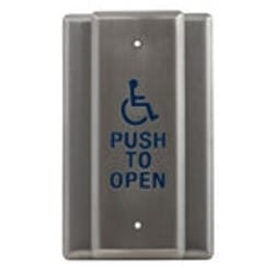 Camden CM-352OB Narrow Push Plate Switch, Single Gang Mounting Plate, ADA Logo, Oil Rubbed Bronze Finish