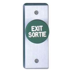 Camden CM-4120R 1-5/8" Mushroom Pushbutton, Aluminum Narrow Blank Faceplate, Spring Return, N/O & N/C, Momentary, Red Button, Brushed Aluminum