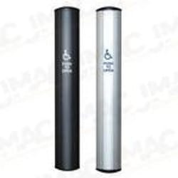 Camden CM-75364 36" Long Column Push Plate Switch, Clear Aluminum, ADA Logo, PUSH TO OPEN Lettering Camden CM-75364 36" Long Column Push Plate Switch, Clear Aluminum, ADA Logo, PUSH TO OPEN Lettering