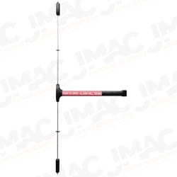 Detex V50 EB LD 628 96 36X84 Value Series Narrow Stile Surface Vertical Rod Exit Device, Less Dogging, 96 Surface Strike, Battery Operated Alarm, 36 In. Device for 84 In. Door Height, Satin Aluminum Clear Anodized