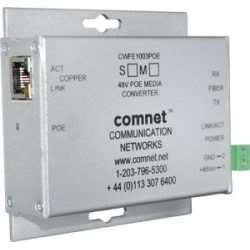 ComNet CWFE1005POES/M Mini Commercial Grade 100Mbps Media Converter, 48V PoE, 2 Fibers, Single Mode, ST Connectors, 30W