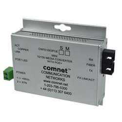 ComNet CWFE1003POEM/M Mini Commercial Grade 100Mbps Media Converter, 48V PoE, 2 Fibers, Multimode, SC Connectors, 30W