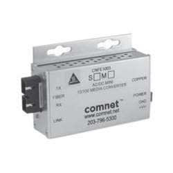 ComNet CNFE1002SAC1B-M 10/100Mbps Ethernet Electrical to Optical Media Converter, Mini, AC/DC, 1550/1310nm, ST Connector, 1 Fiber, Single Mode