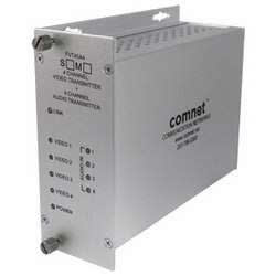 ComNet FVT40A4S 4-Channel 10-Bit Digitally Encoded Video and 4-Channel 24-Bit Digitally Encoded Audio Transmitter, Single Mode, 1310/1550nm