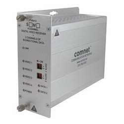 ComNet FVT412S1 Video Transmitter/Data Transreceiver, Single Mode, 4-Channel Digitally Encoded Video, 2 Bi-Directional Data Channels, 1 Bi-Directional Contact Closure
