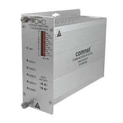 ComNet FVT414M1 Video Transmitter/Data Transreceiver, Multimode, 1310/1550 nm, 4 Channel Digital Video, 4 Bi-Directional Data Channels