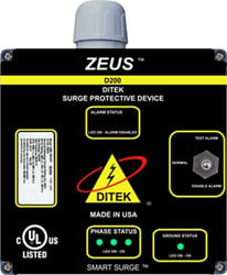 Ditek D200-277/4803Y 200kA/Phase, 100kA/Mode Surge Protector, 277/480VAC Three Phase Wye