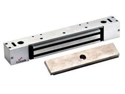 Dynalock 2268-10-US3 Low Profile Electromagnetic Lock, 1200lbs, Single Outswinging Door, Single Coil, Bright Brass