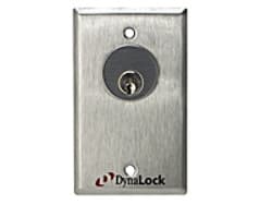 Dynalock 7005-LED-NR Keyswitch, Narrow, Two SPDT Switches, Bi-Color LED, Satin Stainless Steel